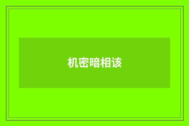 机密暗相该