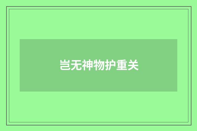 岂无神物护重关