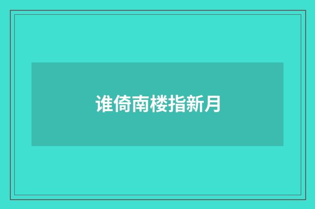 谁倚南楼指新月