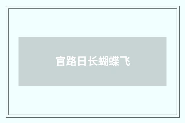 官路日长蝴蝶飞