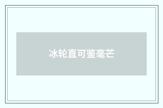 冰轮直可鉴毫芒