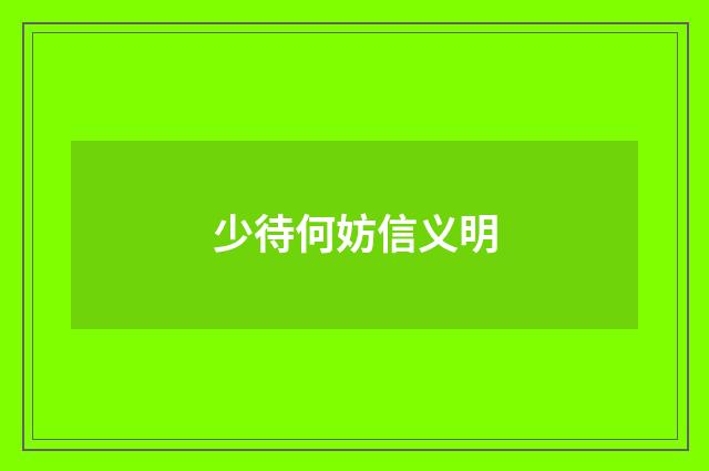 少待何妨信义明