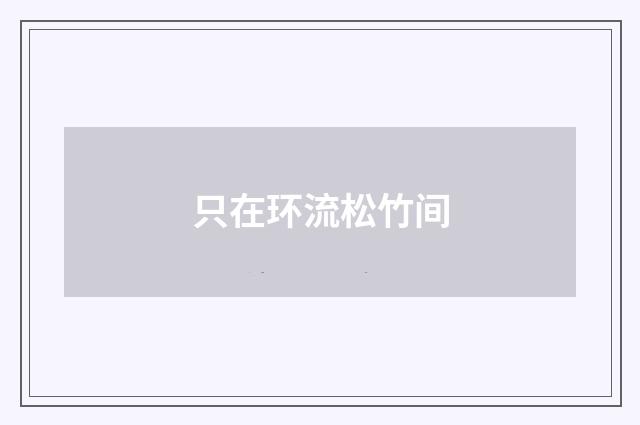 只在环流松竹间