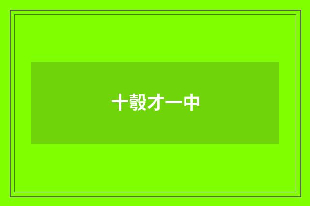 十彀才一中