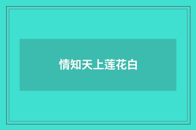 情知天上莲花白