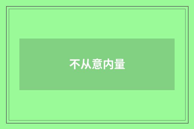 不从意内量