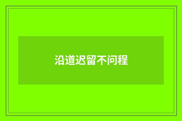 沿道迟留不问程