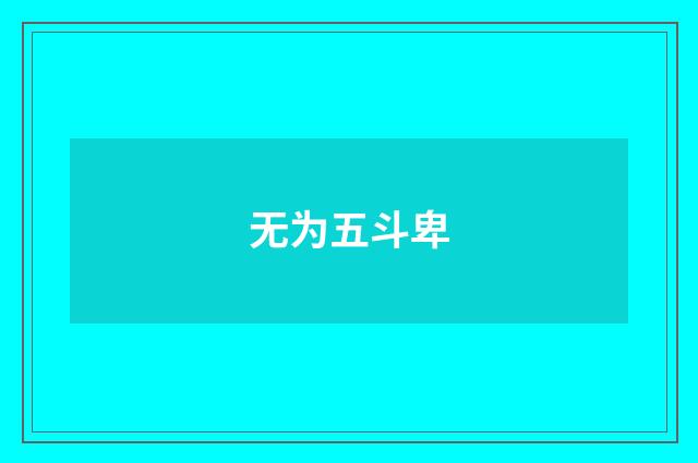 无为五斗卑