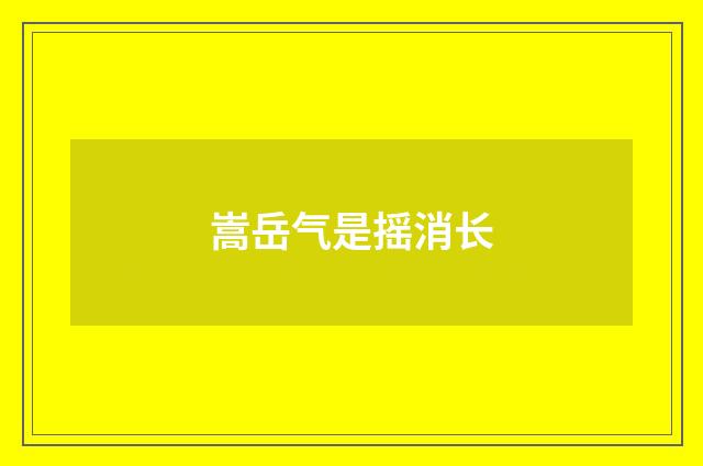 嵩岳气是摇消长