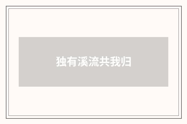 独有溪流共我归