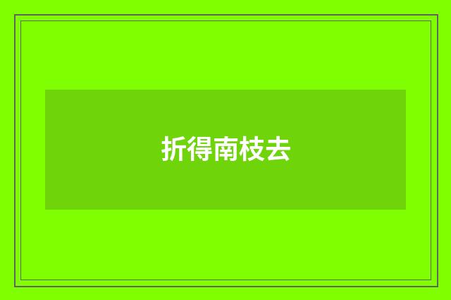 折得南枝去