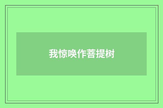 我惊唤作菩提树