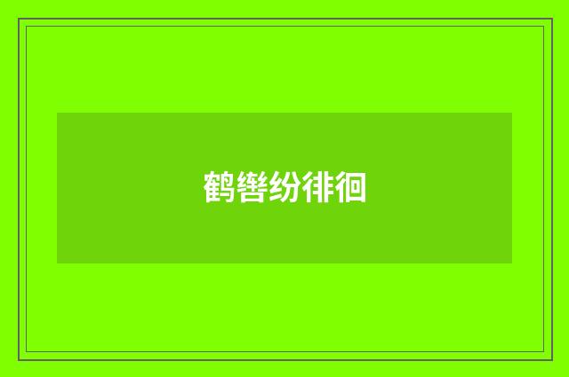 鹤辔纷徘徊