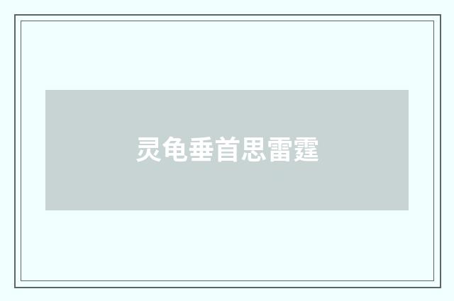 灵龟垂首思雷霆