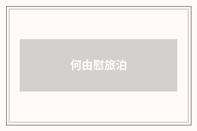何由慰旅泊