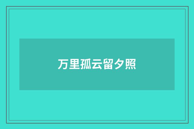 万里孤云留夕照