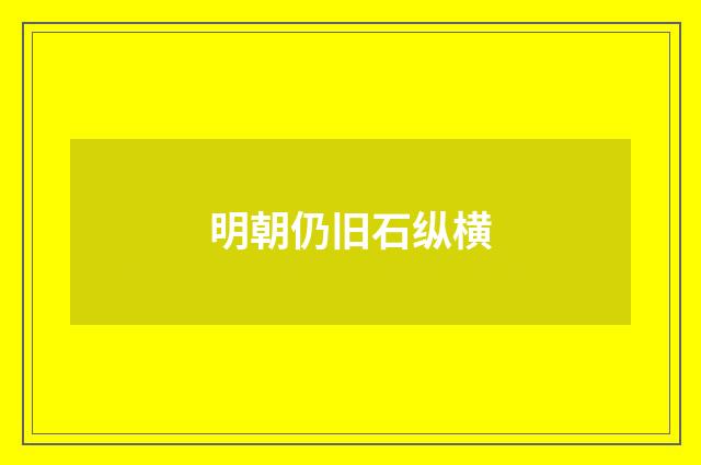 明朝仍旧石纵横