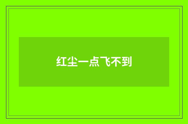 红尘一点飞不到