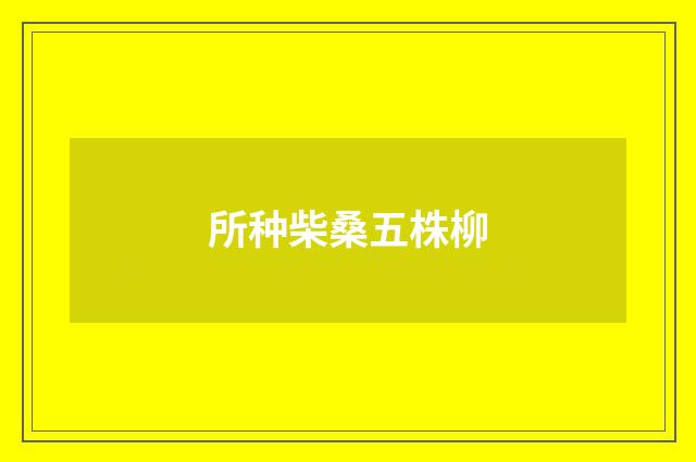 所种柴桑五株柳