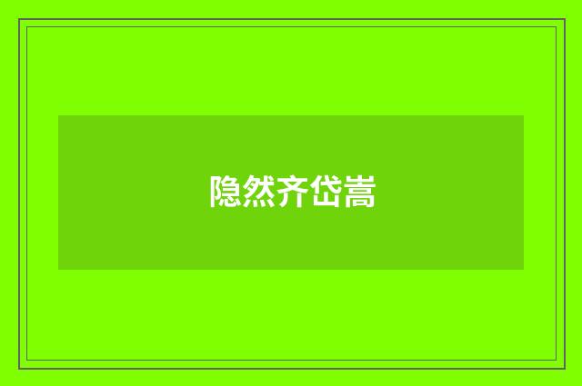 隐然齐岱嵩