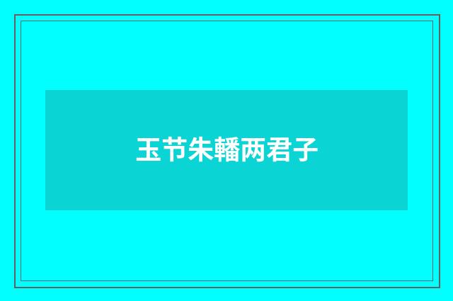 玉节朱轓两君子