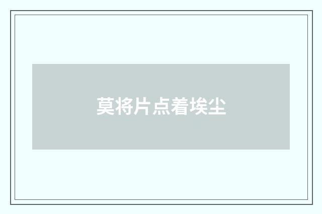 莫将片点着埃尘