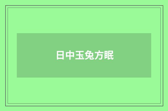 日中玉兔方眠