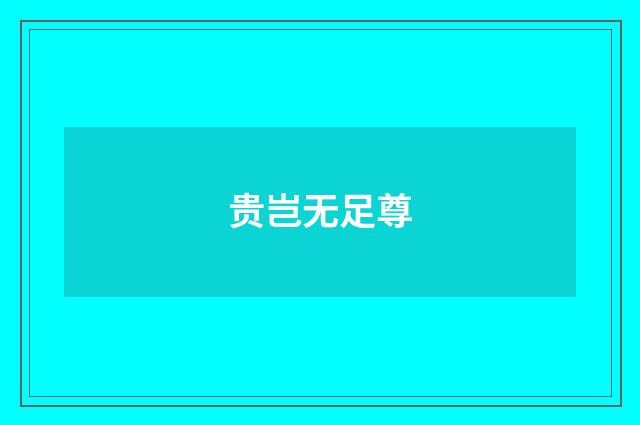 贵岂无足尊