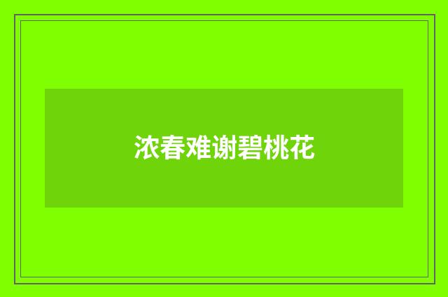 浓春难谢碧桃花