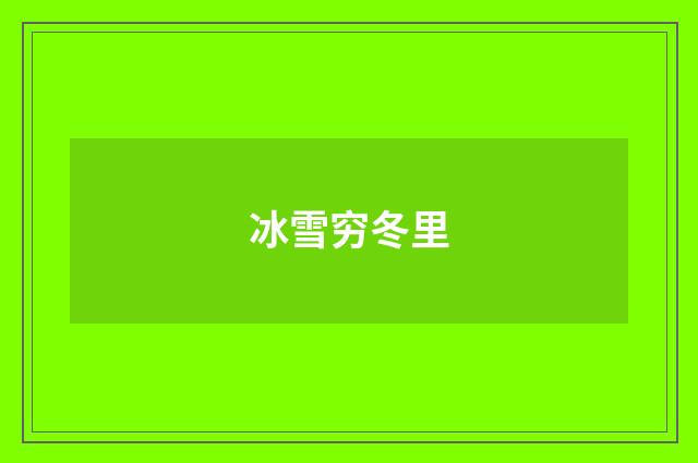 冰雪穷冬里