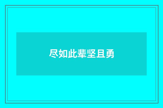 尽如此辈坚且勇