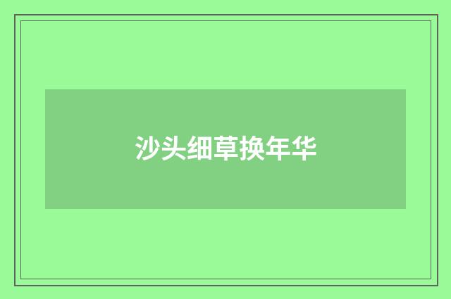 沙头细草换年华