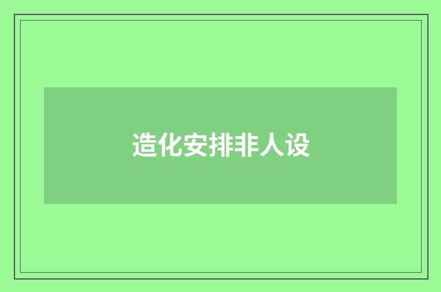 造化安排非人设