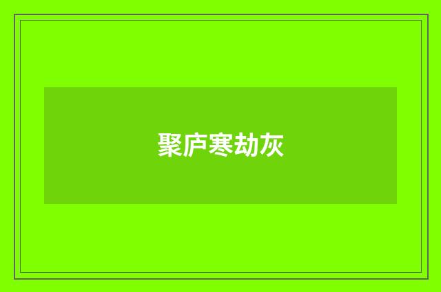 聚庐寒劫灰