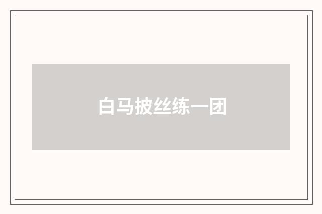白马披丝练一团