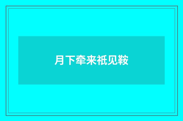 月下牵来祇见鞍
