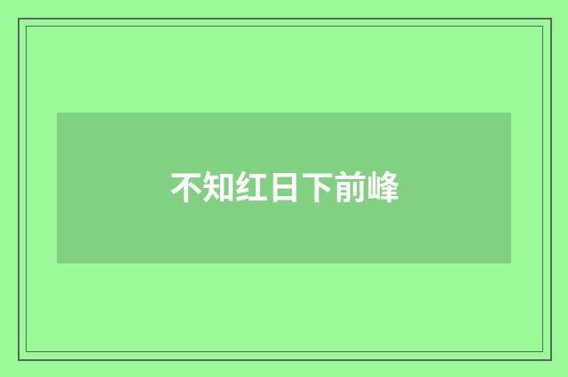 不知红日下前峰