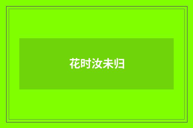 花时汝未归