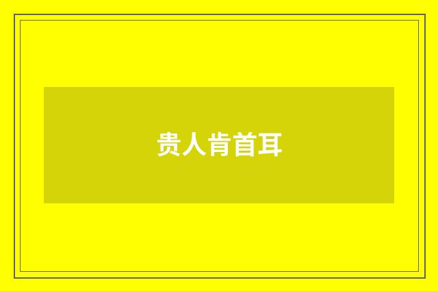 贵人肯首耳