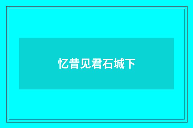 忆昔见君石城下