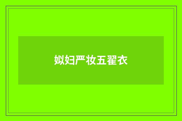 姒妇严妆五翟衣