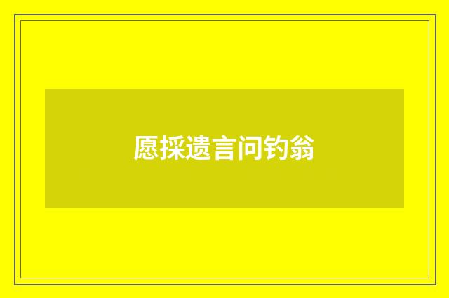 愿採遗言问钓翁