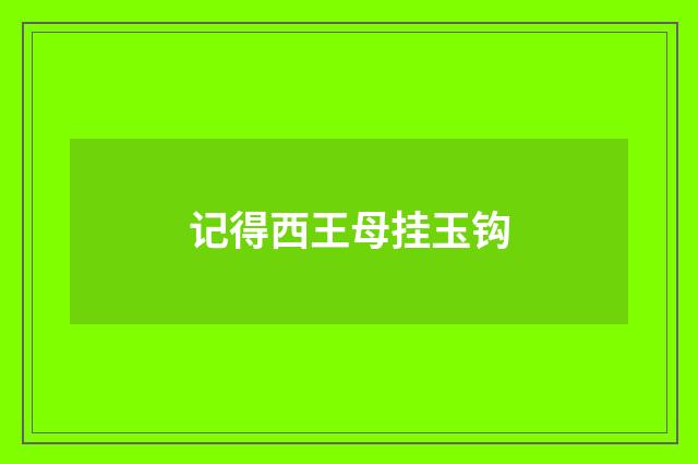 记得西王母挂玉钩