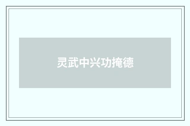 灵武中兴功掩德