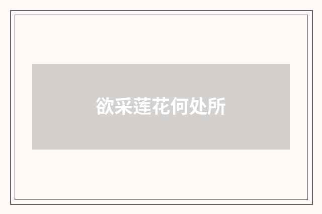 欲采莲花何处所