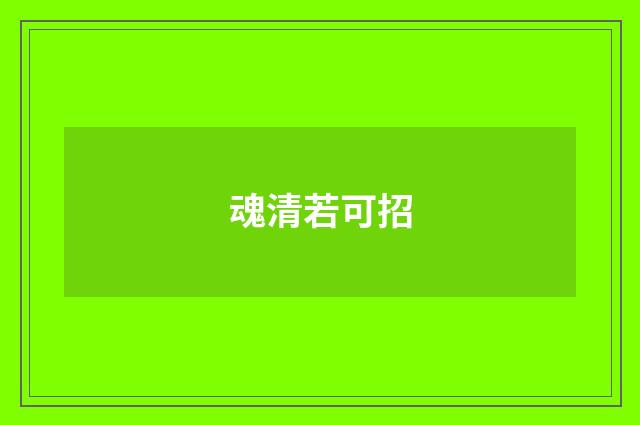 魂清若可招