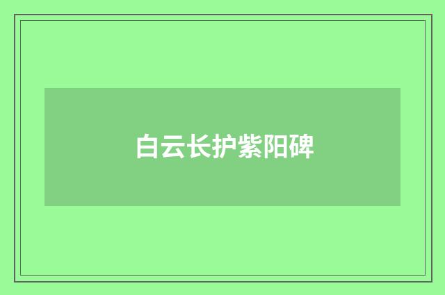 白云长护紫阳碑