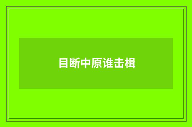 目断中原谁击楫
