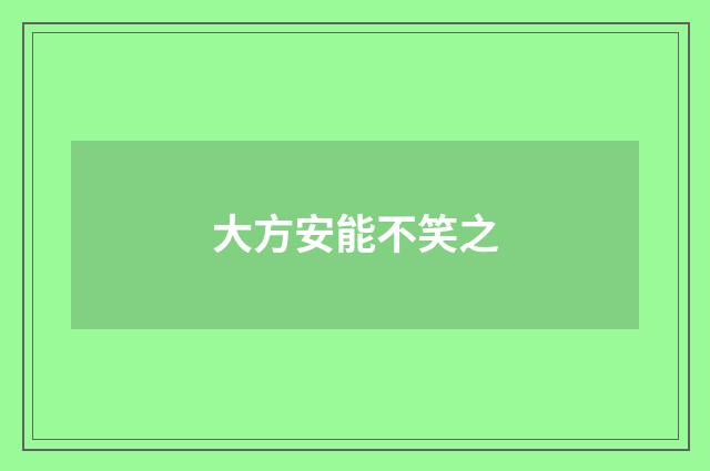 大方安能不笑之