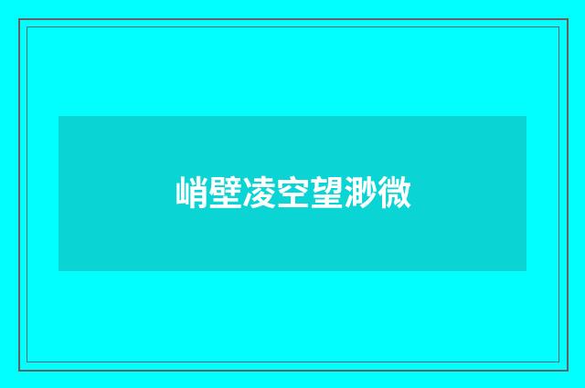 峭壁凌空望渺微